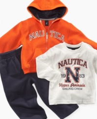 Keep him outfitted for fall with this sporty set from Nautica.  A warm and comfortable combination you'll love.