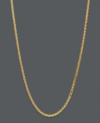 Rich color and intricate design combine. Necklace features a diamond cut wheat chain crafted in 14k gold. Approximate length: 16 inches.