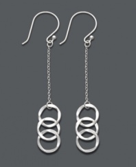 Round out your look in this airy style. Light, interlocking circles in polished sterling silver complete this Studio Silver design. Approximate drop: 2-1/2 inches.