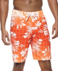 Put a little hula in your hot-weather wear with these tropical swim trunks from ZeroXposur.