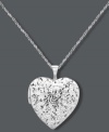 A timeless classic for all your treasured keepsakes. Crafted in sterling silver this beautifully-crafted heart locket features a diamond-cut outer design. Approximate length: 18 inches. Approximate drop: 1 inch.