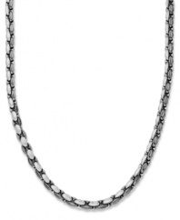 Just a touch of bold silver and black adds a little edge to any look with this sterling silver cable chain necklace. Approximate length: 22 inches.