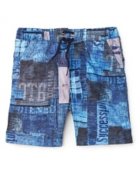 A sturdy warm weather essential and great-looking swim suit from Diesel for your beach-bound boy.