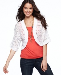 A pointelle knit shrug from Eight Eight Eight makes the perfect punctuation for your spring outfits!
