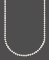 A chic and classic look that will never go out of style. Layer your neckline in elegant AA Akoya cultured pearls (6-6-1/2 mm) by Belle de Mer. Set in 14k gold. Approximate length: 20 inches.