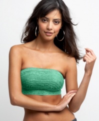 A hot layering piece, this Free People lace bandeau bra is perfect under the season's sheer tops and open-stitch knits!