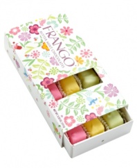 Welcome springtime with enticing colors of the season! Arranged in a bright and colorful box, each morsel is made of thick, minty butter chocolate that truly melts in your mouth. Perfect as a gift or for savoring alone.
