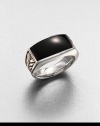 A modern style statement, in sterling silver with chevron detail and highlighted with a black onyx inlay.Sterling silverBlack onyxAbout 1 diamImported