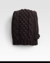 Chunky knit cabled beanie set in a luxurious wool and cashmere blend.Logo detail70% wool/30% cashmereDry cleanMade in Italy