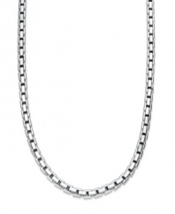 Just a touch of bold silver adds a little edge to any look with this sterling silver box chain necklace. Approximate length: 22 inches.