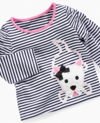 Jazz up her everyday style with stripes and a cute pooch on this darling shirt from First Impressions.