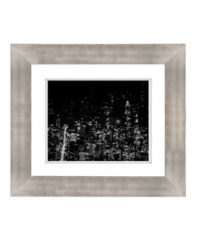 Give grand spaces a big city feel. The New York skyline is a blur of bright lights in this enormous black-and-white print from Lauren Ralph Lauren. With a modern wood frame and white mat.