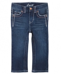 She'll be up on the latest style in these skinny jeans from Levi's.