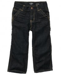 Well-constructed denim makes a difference, so pair his favorite shirts with these classic jeans from Osh Kosh.