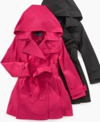 You'll love the extra hooded protection! And she'll love the cool, classic look of this S. Rothschild & Co. trench coat.