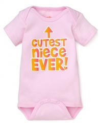 A cozy bodysuit, proclaiming a fact: Cutest Niece Ever!