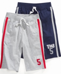 Send him off to play in these comfy fleece shorts from Tommy Hilfiger, the perfect addition to his warm weather set of basics.
