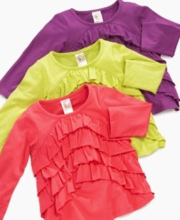 Add a little fancy flair to any outfit with one of these tiered-ruffle tunics from First Impressions.