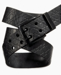 Accessorize his cool downtown style with this embossed belt from Levis.