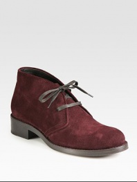 Menswear-inspired suede design with a stacked heel and lace-up front. Stacked heel, 1¼ (30mm)Suede upperLeather liningLeather and rubber solePadded insoleMade in ItalyOUR FIT MODEL RECOMMENDS ordering true size. 