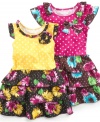 Your little flower. Dress her up in precious polka dots and the dainty floral prints on this dress from Nannette.