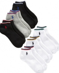 He'll be walking in style wearing socks from this Ralph Lauren three-pack.