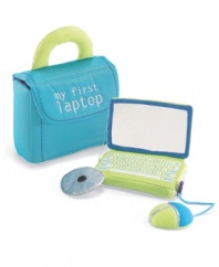 For the teeniest computer geek. This My First Laptop toy set has all the bells and whistles to get baby's goo goo ga ga