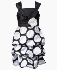 Fancy will be her middle name in a grown-up look made just for her. This Sequin Hearts dress features polka dots and pickups for style she can grow into. (Clearance)