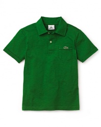A Bloomingdales.com exclusive! The iconic classic: Lacoste's polo shirt with a spread collar and the signature alligator embroidery over a handy chest pocket.