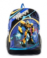 Transform his back-to-school style with the look and utility of this tough Autobots backpack.