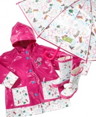 Rainy day fun! She'll be ready to go out-and-about no matter what the weather with this graphic print umbrella from Western Chief.