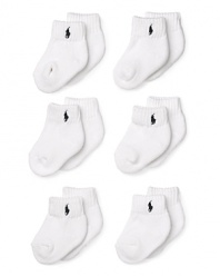 Ralph Lauren Childrenswear Infant Boys' Layette 6 Pack Socks - Sizes 0-6 Months