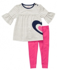 Everyone will know she has a lot of love to give in this sweet striped shirt and legging set from Carter's.
