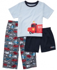 Even when he's all tucked in, he can dream he's on-the-go in this fun urban-inspired pajama set from Carter's.
