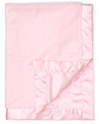 Wrap your princess in a plush blanket, accented with Little Me sateen trim.