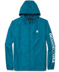 Layer-up with skater style this summer wearing this windbreaker jacket from DC Shoes.