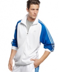 Take to the court in style and comfort with this track jacket from adidas.