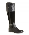 Etienne Aigner's Velvet tall boots are actually crafted in leather and suede, but just as smooth and soft as their namesake material! With a round-toe shape, zipper closure and logo emblem, they come in practical shades of black, gray and brown.