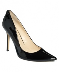 Patent and pointy, Enzo Angiolini's Cimino pumps are a great basic with a twist--lace-up detail along the back heel adds a bit of subtle sex appeal.
