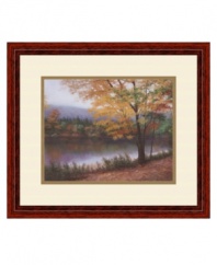 Extend the most colorful season indefinitely with Golden Autumn by artist Diana Romanello. Serene with an almost ethereal quality, this art print brings you back down to earth. A polished cherry wood frame competes the rich, all-natural scene.