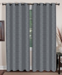 Bring casual sophistication into your room with the Stratton window panel. Featuring a relaxed, linen-like look and unique square grommets that slide easily onto a decorative rod.
