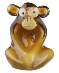 Inspired by the jungle but named for Peter Gabriel, Ludvig Lofgren's My Wide Life Shock the Monkey figurine looms large in heavy Kosta Boda art glass.