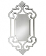 Set your sights on the shore of the Grand Canal with this Venetian-style wall mirror. A scrolling glass frame evokes magnificent Italian architecture and introduces old-world grandeur to contemporary homes.