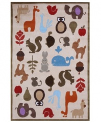 Animal kingdom! It's hard to resist this charmingly retro rug Momeni's Lil Mo Whimsy collection. Designed to help update outgrown decor, the Whimsy collection is a perfect match for would-be artists and dreamers. Inspired by cartoons from the seventies, the colorful creatures on this ivory rug are cute, quirky and totally cool. Hand-tufted mod-acrylic is soft, strong and flame-retardent.