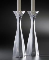 With a design inspired by a pristine forest waterfall these candlesticks have delicate curves and elegant edges that cast light on every corner of the room.
