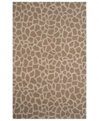 Take a step up in interior decor. Replicating the unique look of giraffe skin, the Seville rug adds texture to family rooms, dining rooms and other living spaces, small and large. Hand-tufted in India, the rug is woven from plush wool for supreme softness and durability.