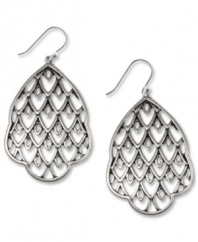 Get the drop on dramatic style with these charming chain-link earrings from Lucky Brand. The interesting openwork design lends an instant on-trend appeal to any outfit. Set in silver tone mixed metal. Approximate drop: 2-1/8 inches.