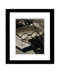 A must-see, the Theater Critic still life focuses on a folded newspaper, old-fashioned typewriter and set of handsome specs. Perfect for the home office or media room, with a black frame from Lauren Ralph Lauren.