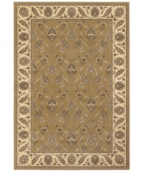 Various muted tones of caramel, cream and grey collect to create an intricately crafted Persian-inspired design in this Sedhan area rug from Couristan. Wilton-loomed of Couristan's own Courtron™ ultra-fine polypropylene to give this rug a thick pile, lustrous finish and ultimate durability.