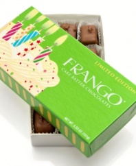 Celebrate anyone's birthday -- or simply indulge -- with this Limited-Edition box of chocolates! Frango brings the buttery flavor of smooth cake batter to its famous chocolate recipe, creating one irresistible box of goodness.